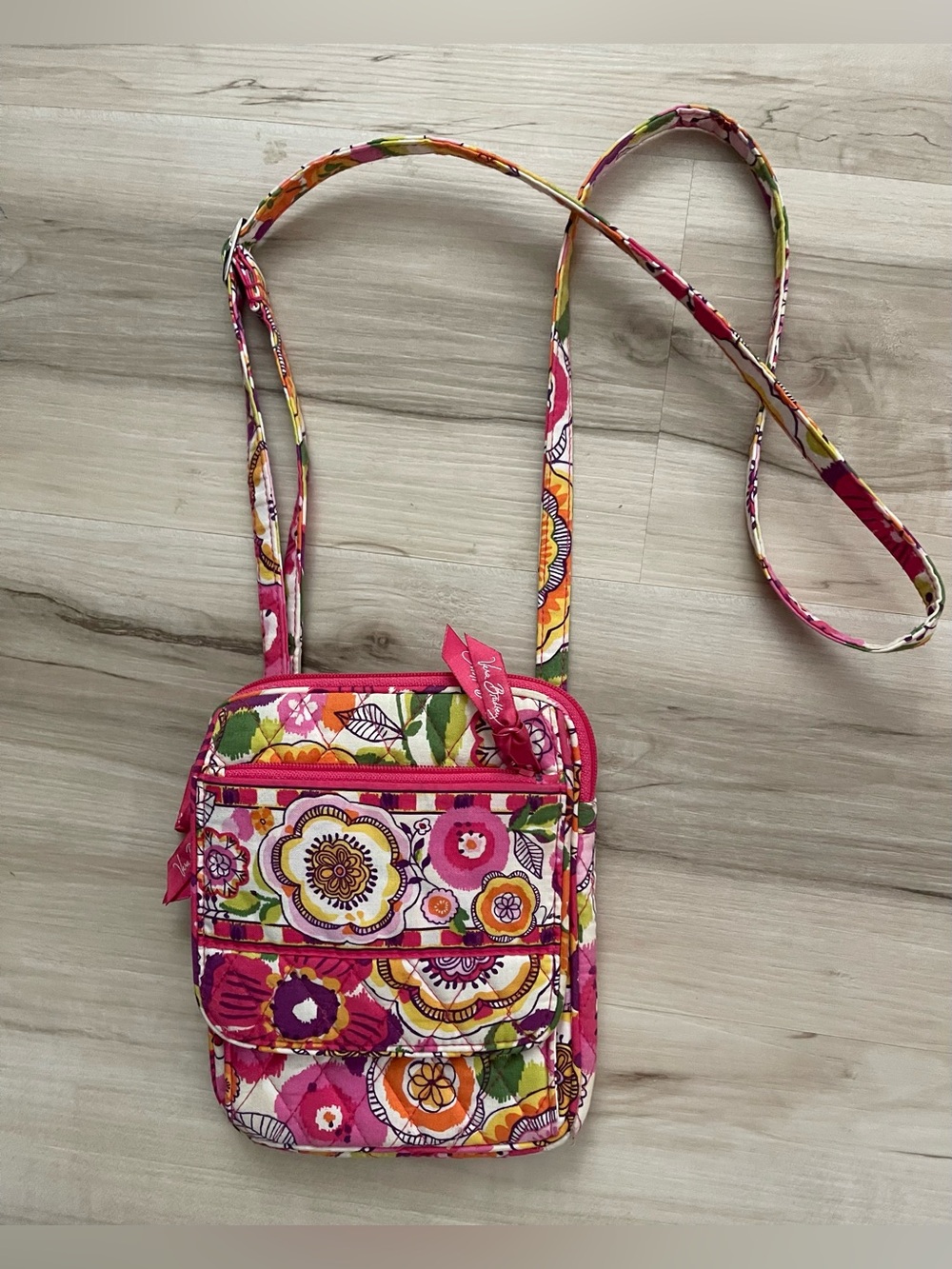 Vera Bradley Pink Multicolor Floral Quilted Crossbody
